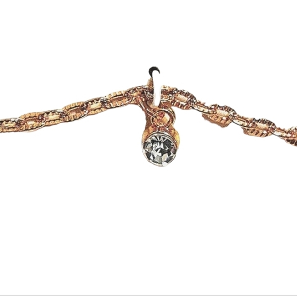 Simulated Diamond & Gold Chain Necklace 12" Fashion Jewelry Cocktail Party New! - Picture 2 of 8